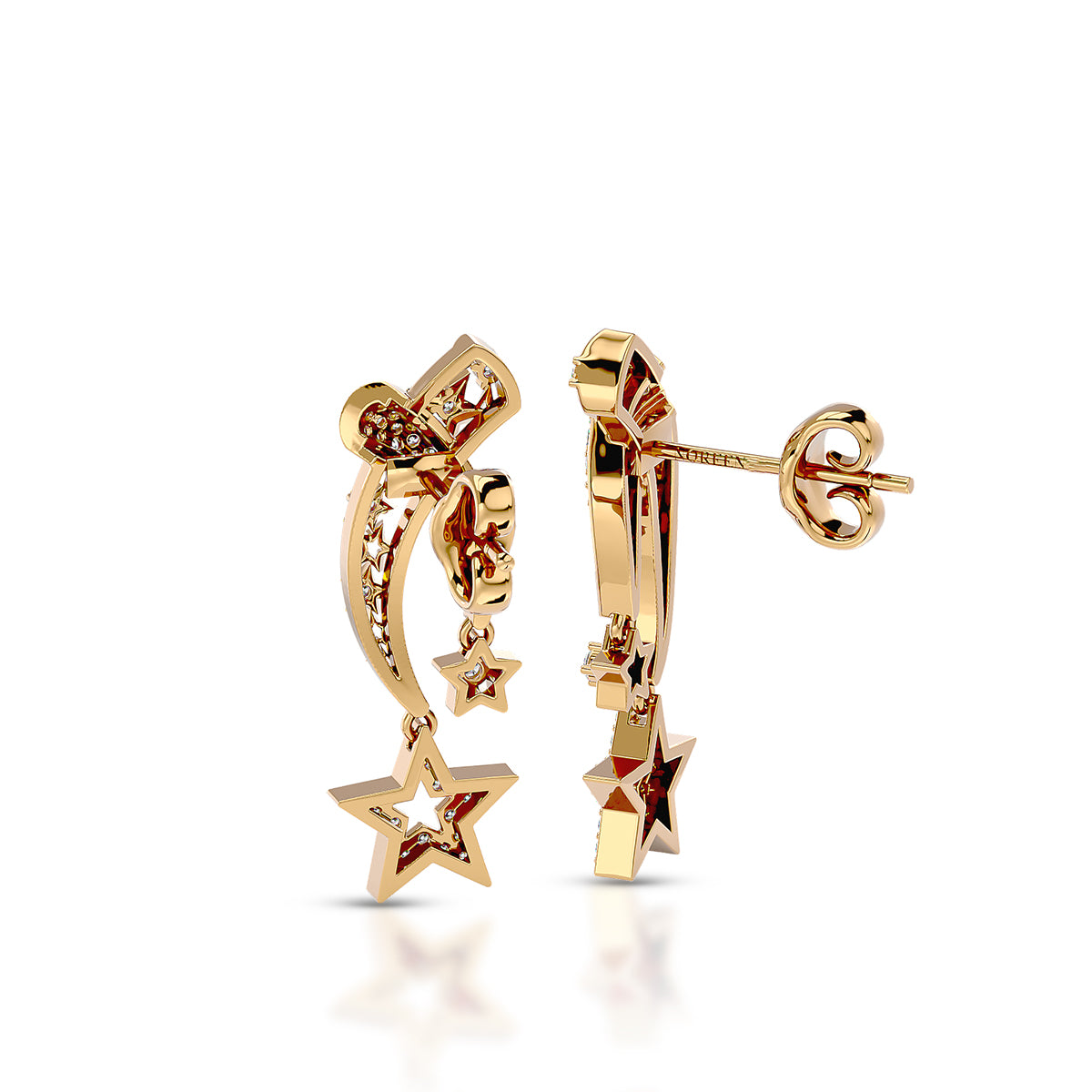 Connection Earrings Gold With Diamonds