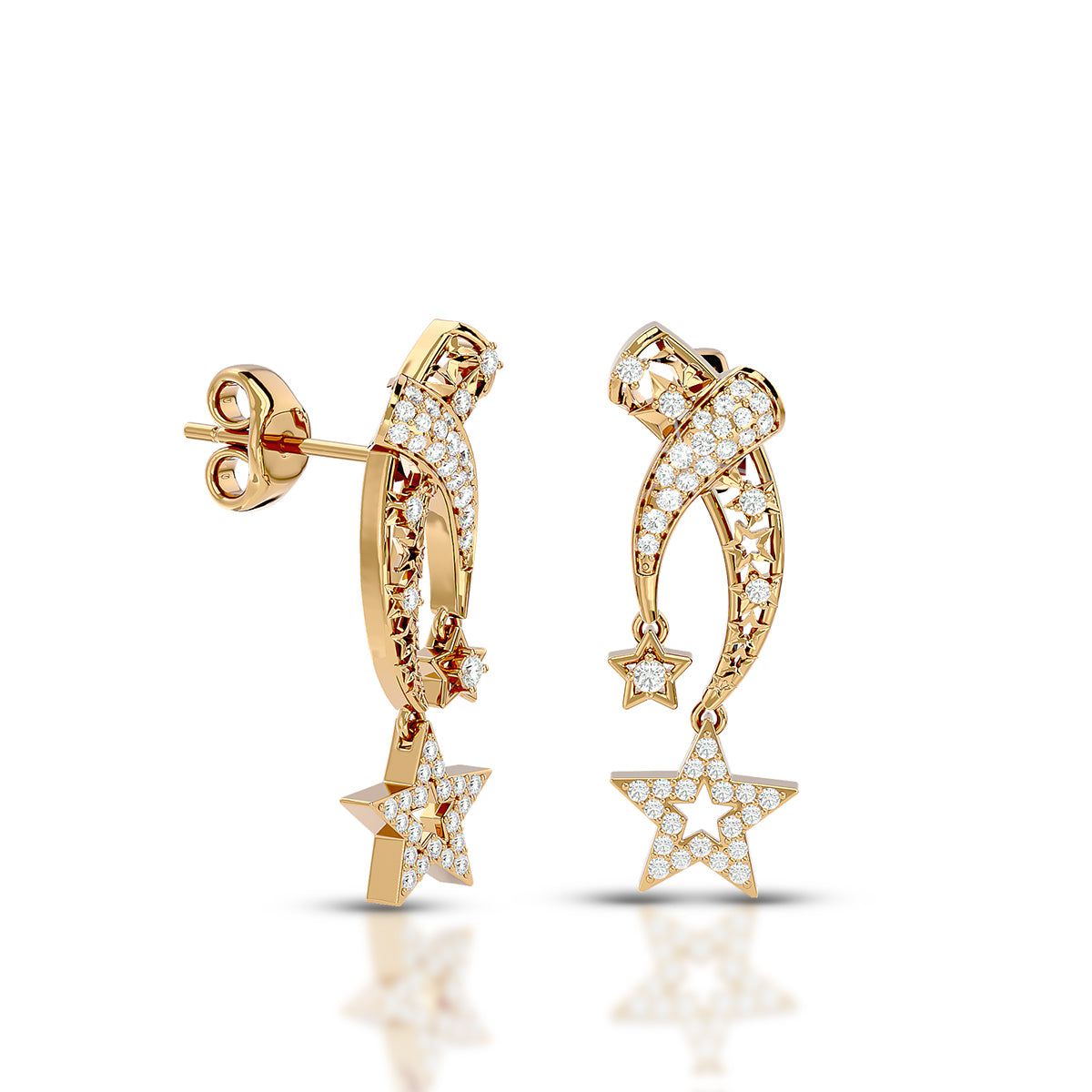 Connection Earrings Gold With Diamonds