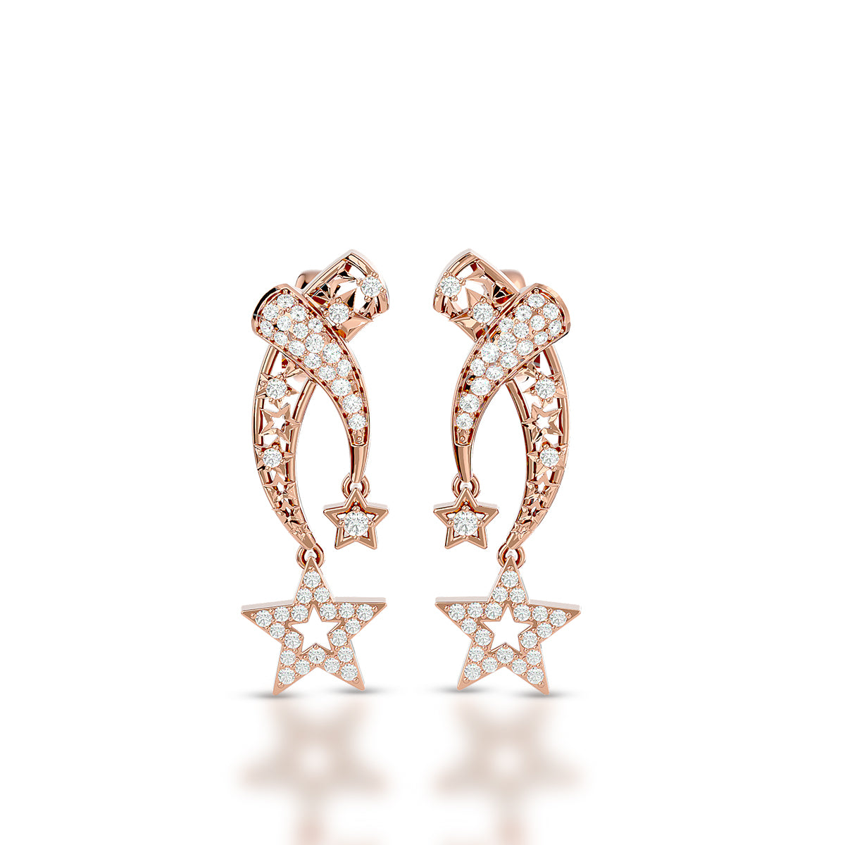 Connection Earrings Rose Gold With Diamonds