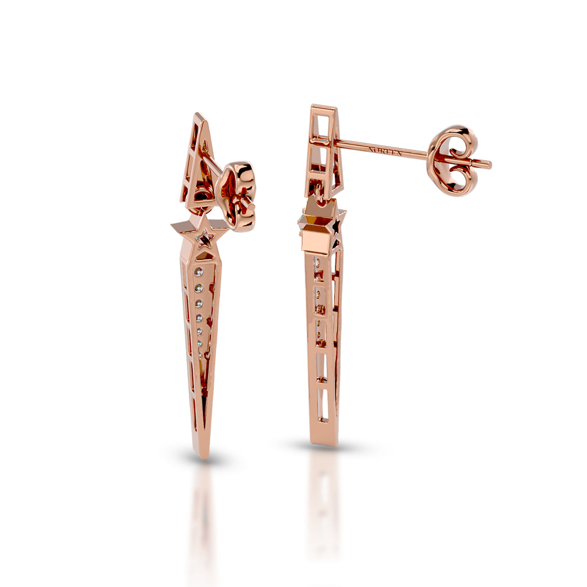 Adventure Earrings 18K Rose Gold With Diamonds