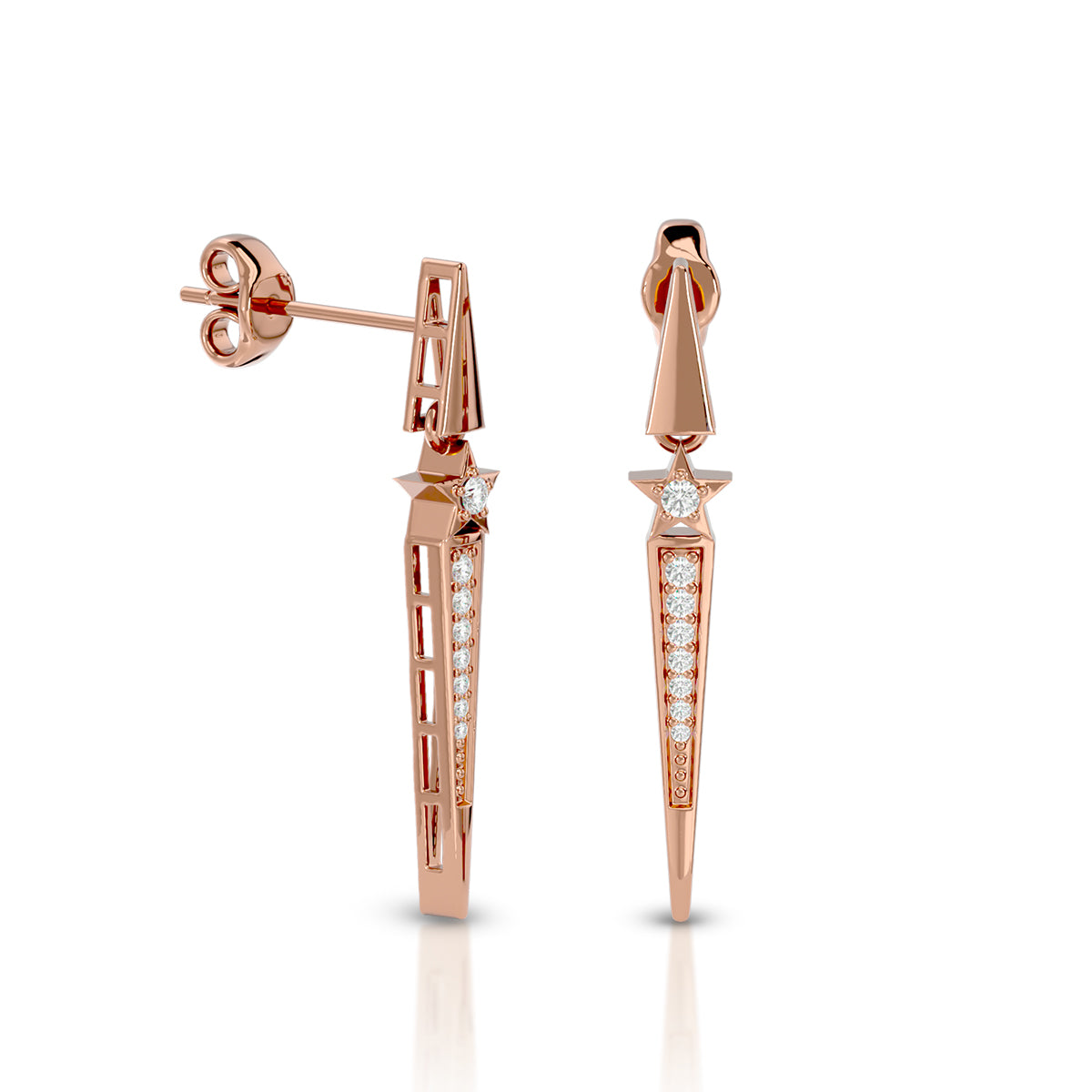 Adventure Earrings 18K Rose Gold With Diamonds