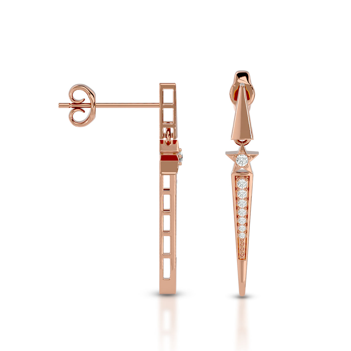Adventure Earrings 18K Rose Gold With Diamonds