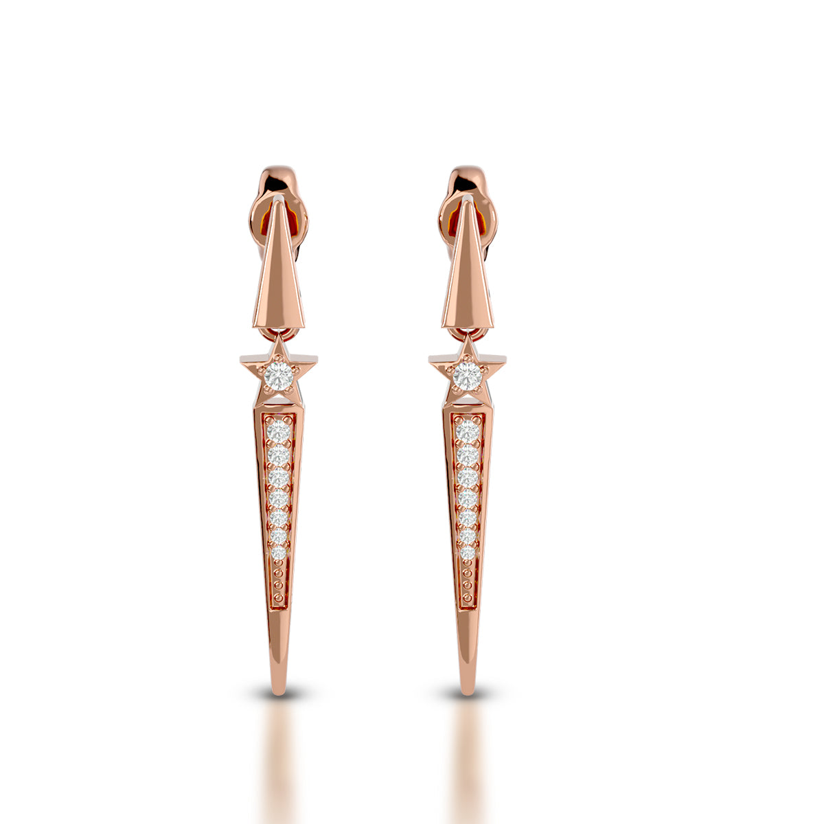 Adventure Earrings 18K Rose Gold With Diamonds