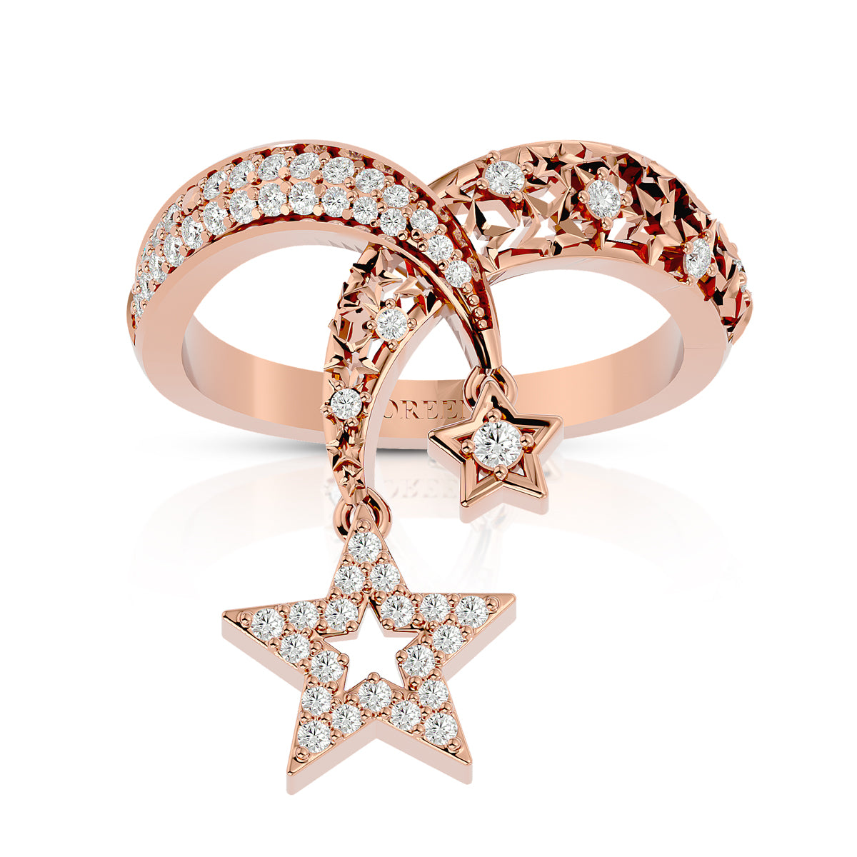 Connection Ring Rose Gold With Diamonds
