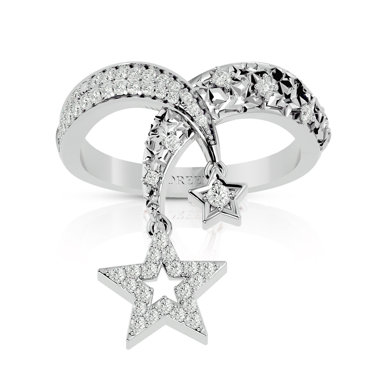 Connection Ring White Gold With Diamonds