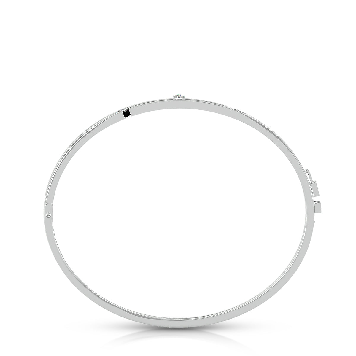 Rarity Hinged Bangle 18K White Gold With Diamonds