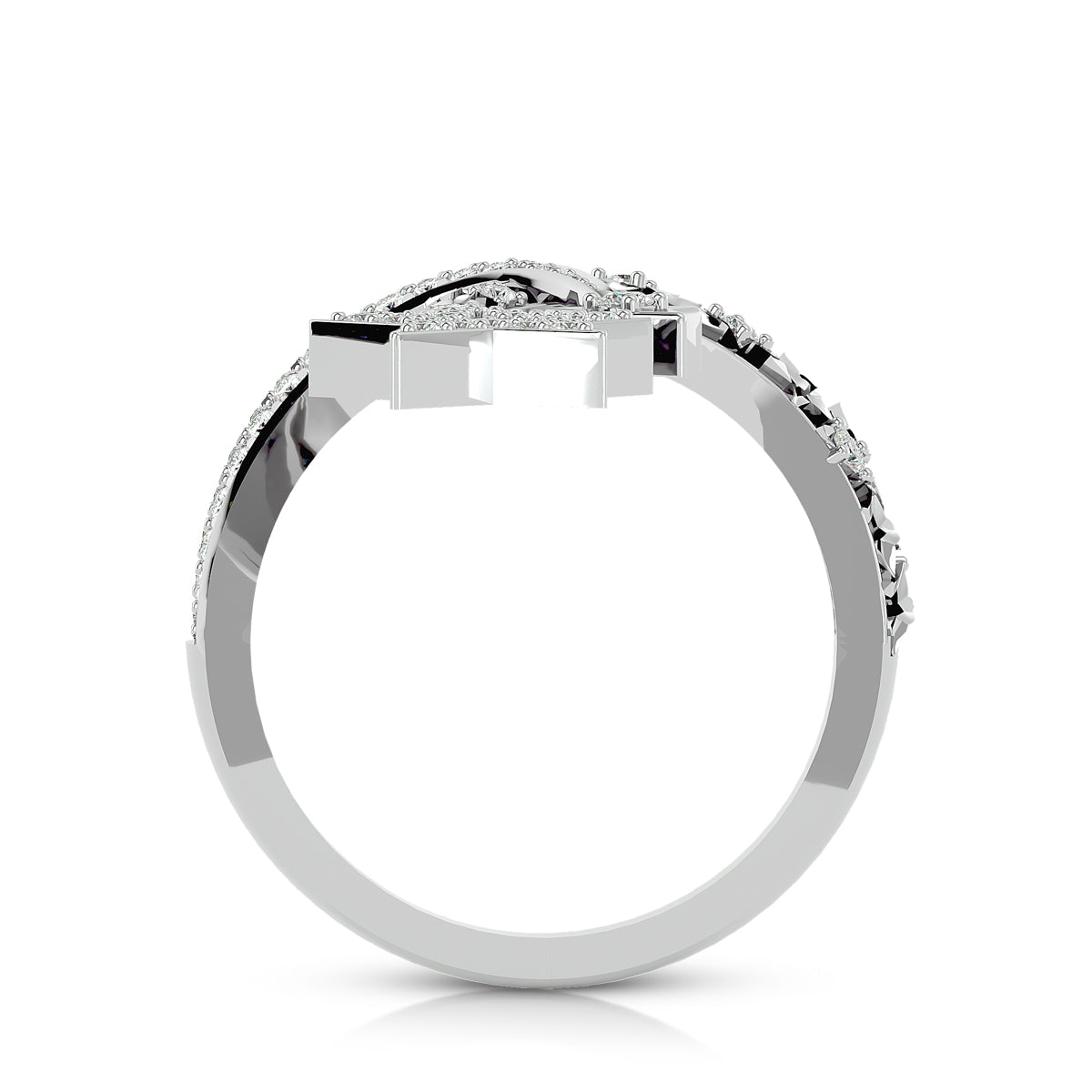 Connection Ring White Gold With Diamonds