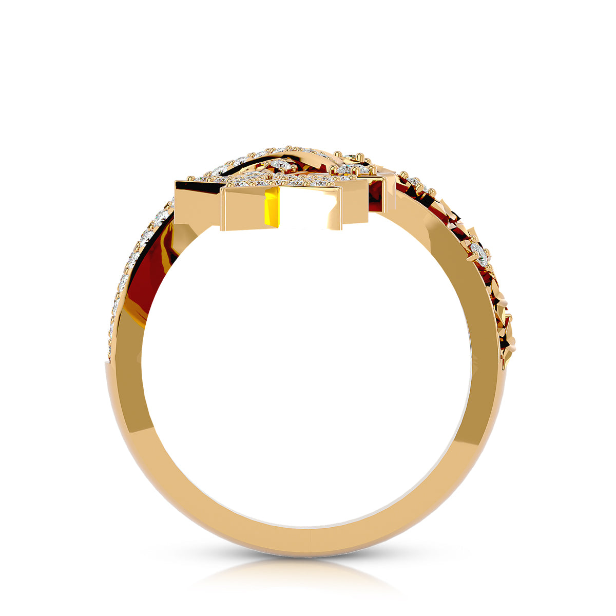 Connection Ring Gold With Diamonds