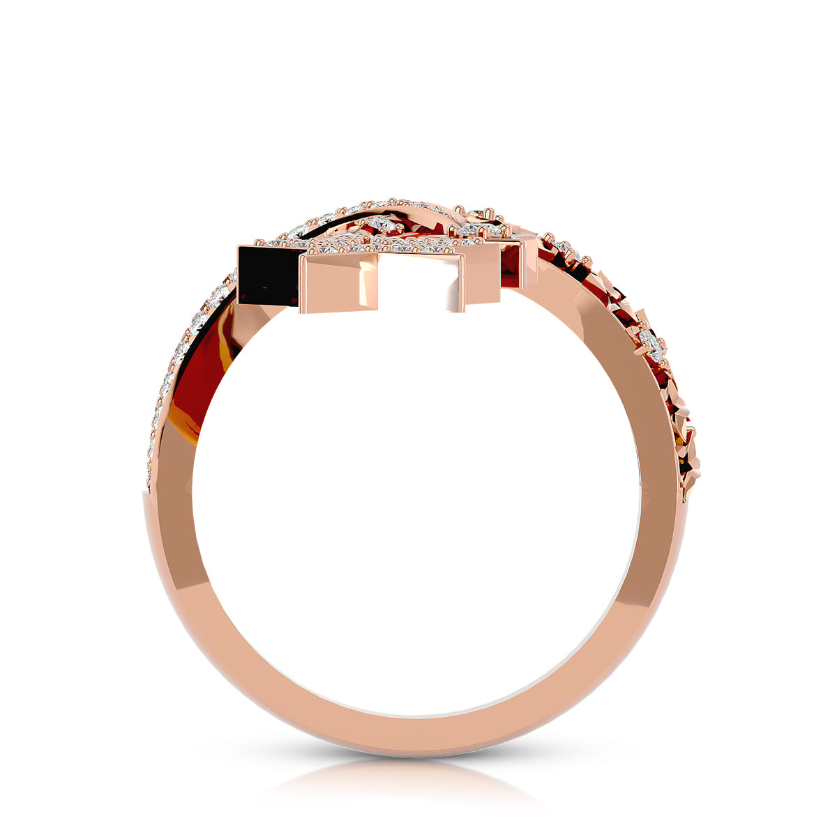 Connection Ring Rose Gold With Diamonds