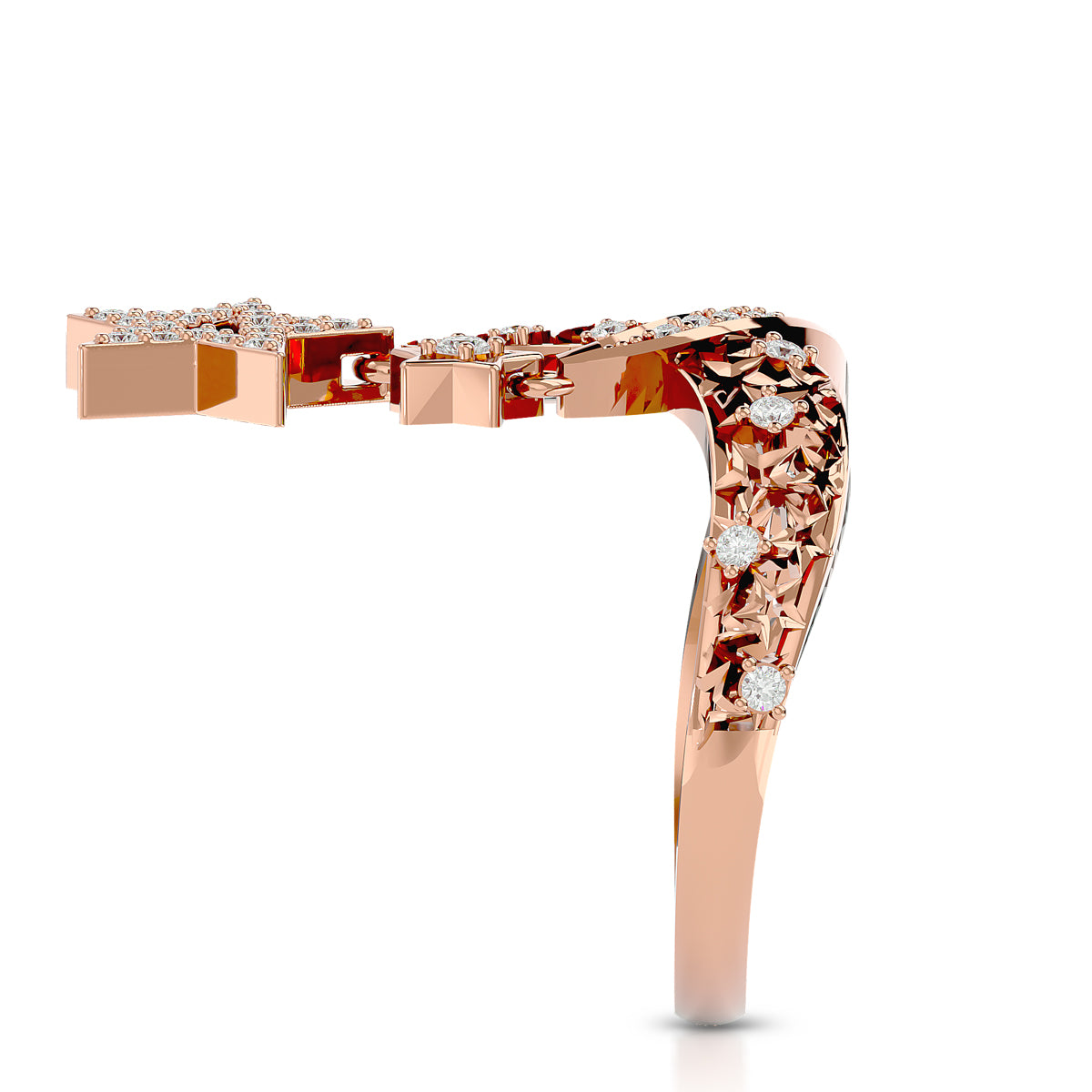 Connection Ring Rose Gold With Diamonds