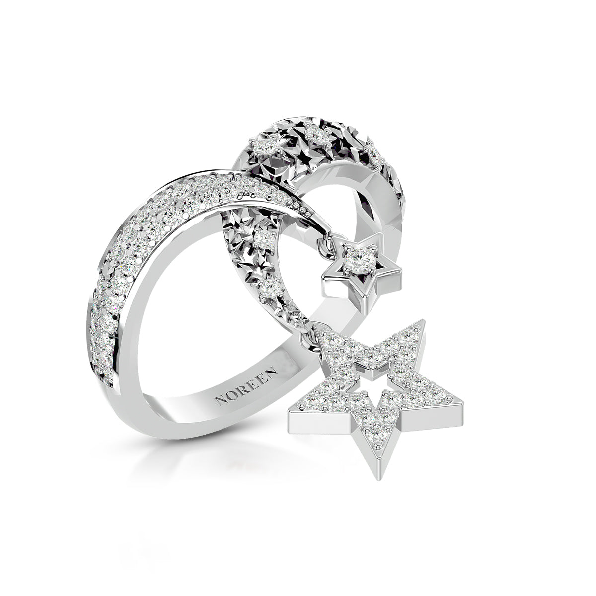 Connection Ring White Gold With Diamonds