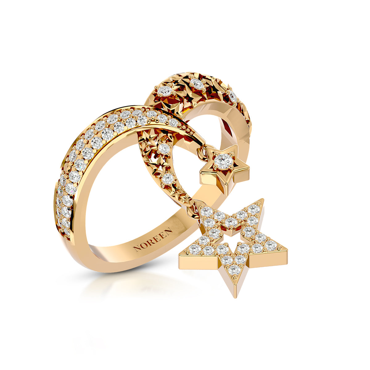 Connection Ring Gold With Diamonds