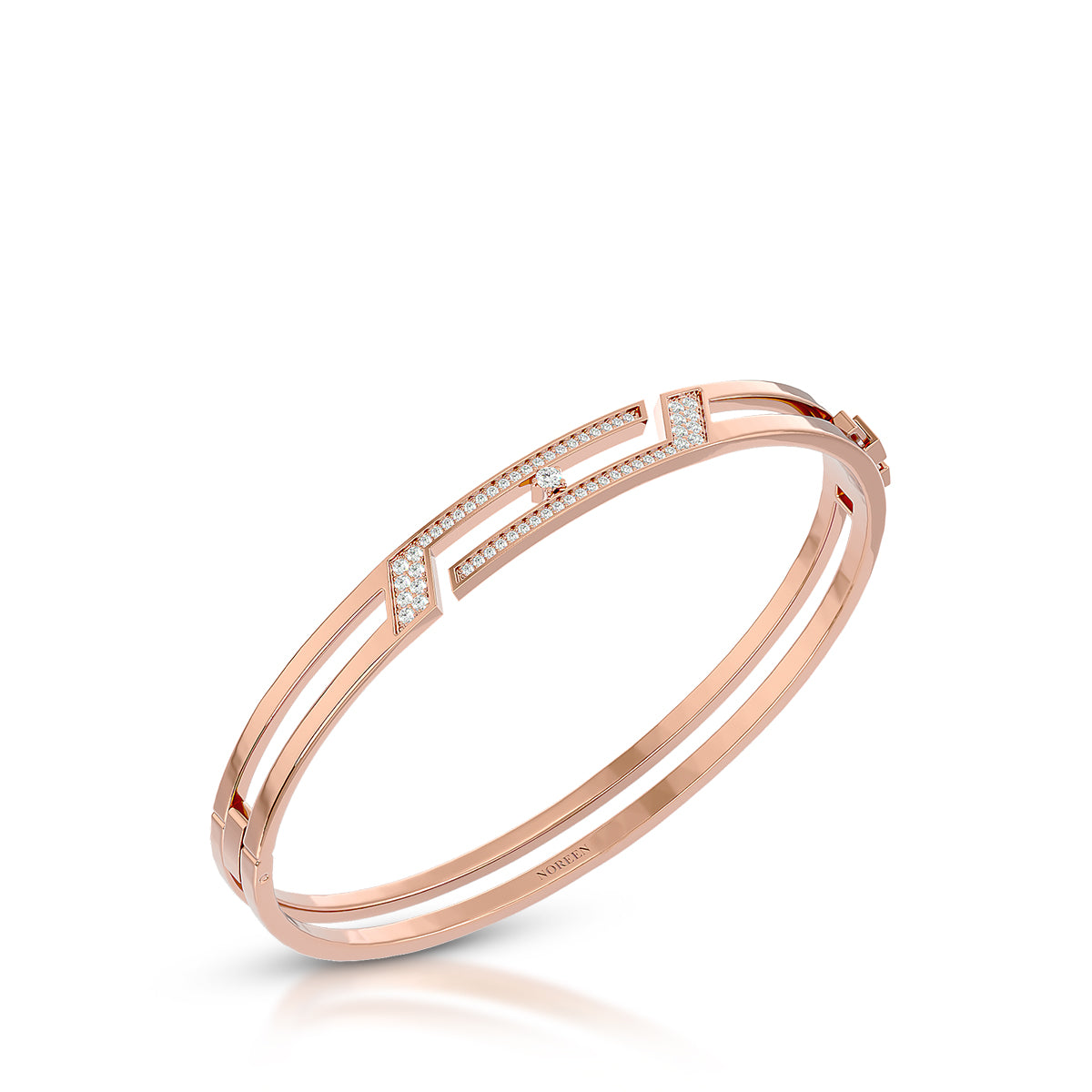 Rarity Hinged Bangle 18K Rose Gold With Diamonds