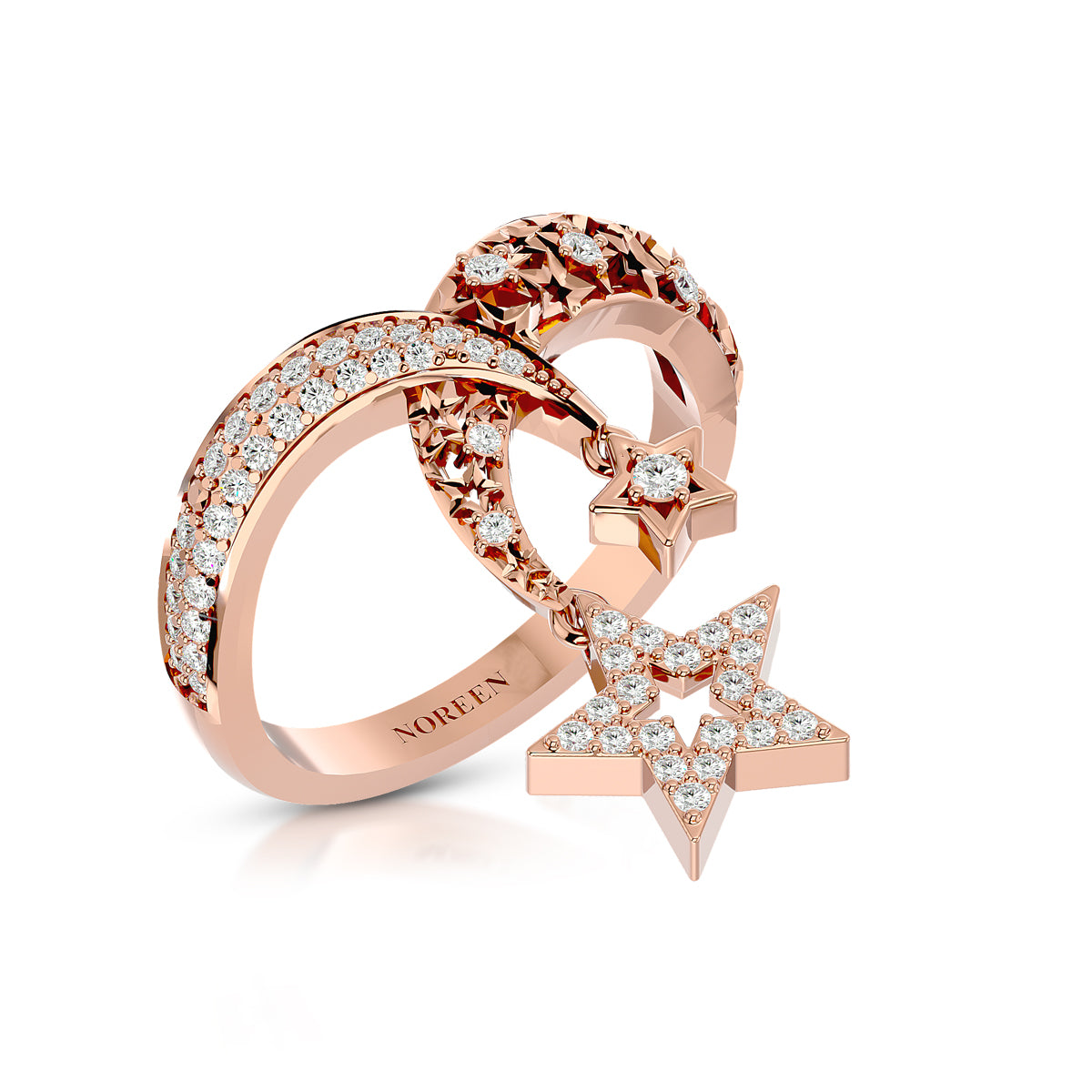 Connection Ring Rose Gold With Diamonds