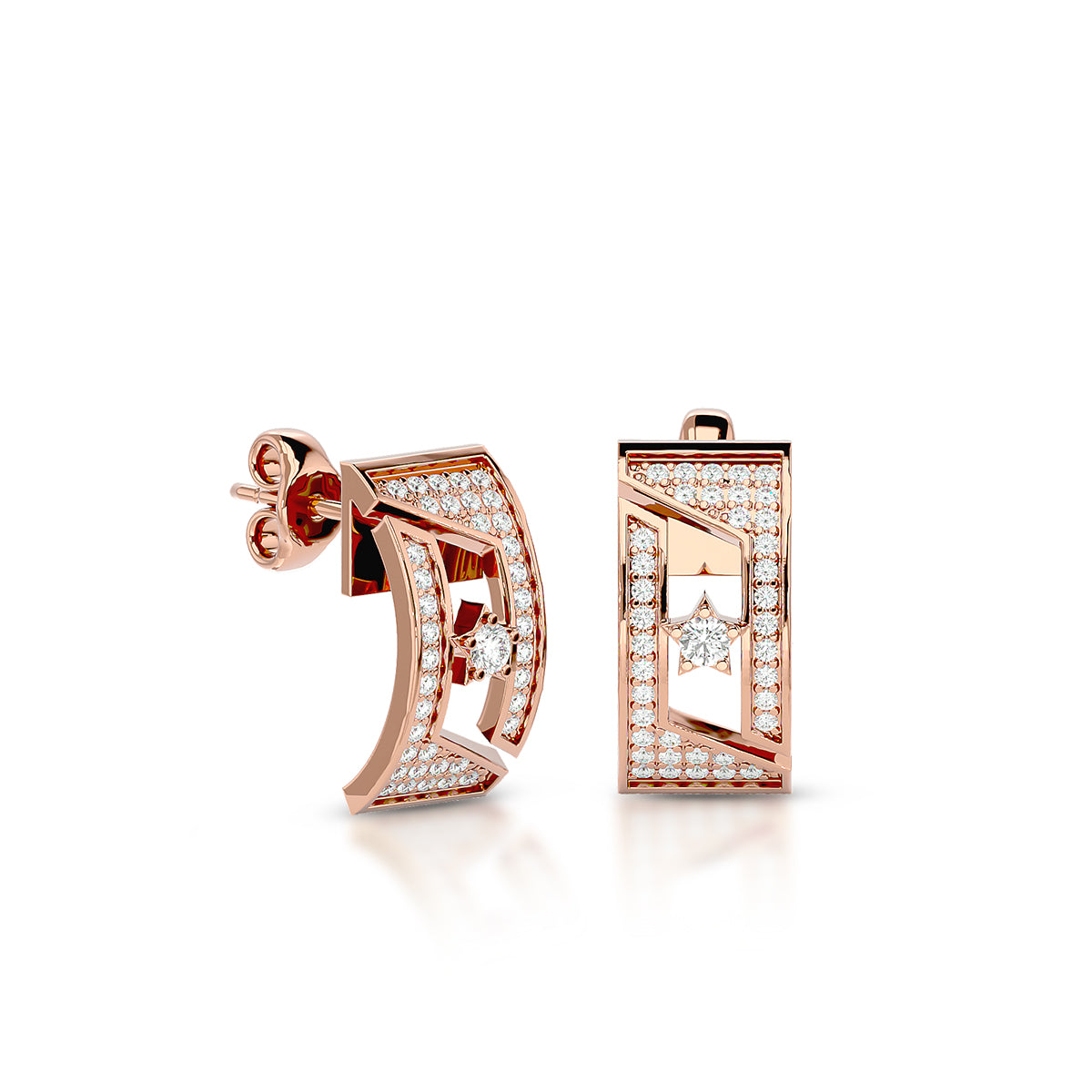 Rarity Earrings 18K Rose Gold With Diamonds