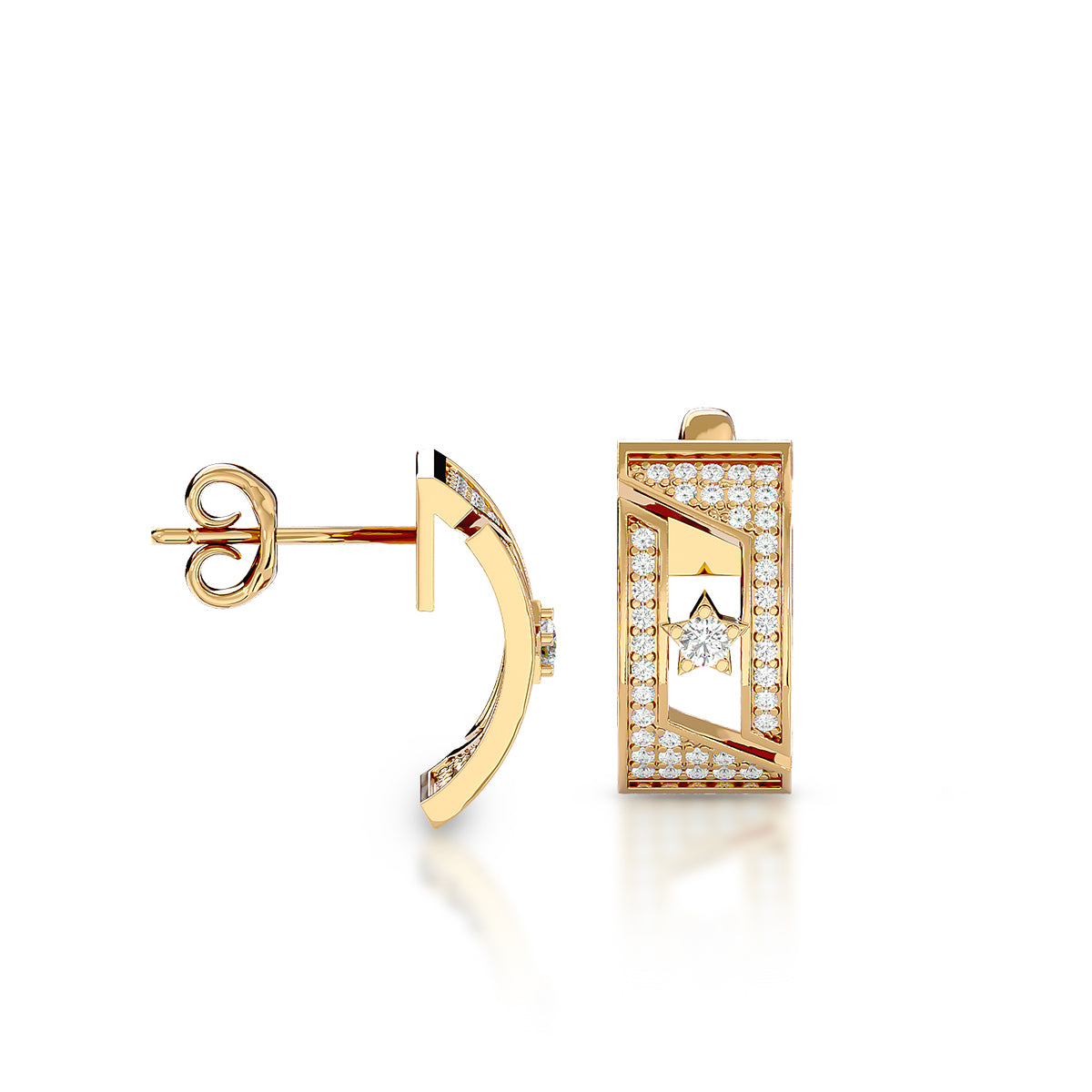 Rarity Earrings 18K Gold With Diamonds