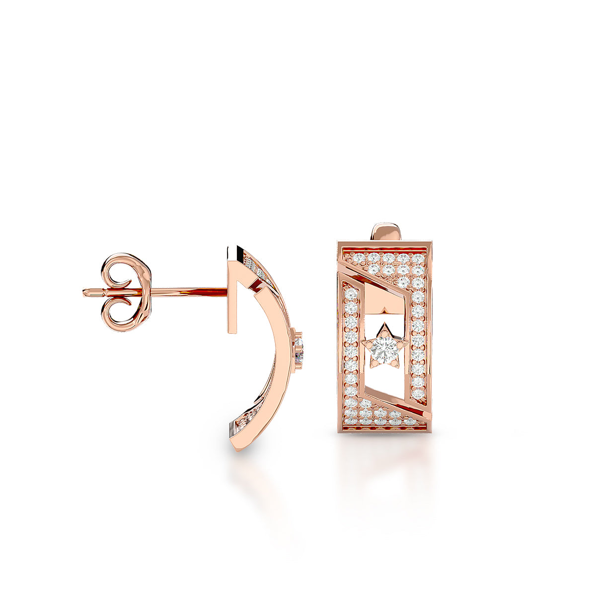 Rarity Earrings 18K Rose Gold With Diamonds