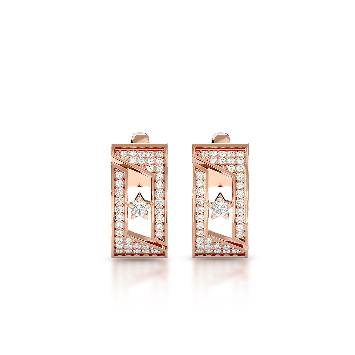 Rarity Earrings 18K Rose Gold With Diamonds