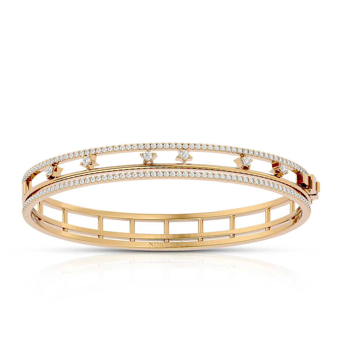 Energy Hinged Bangle 18K Gold With Diamonds