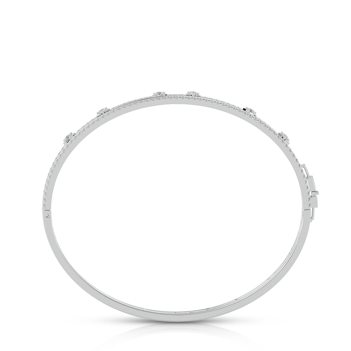 Energy Hinged Bangle 18K White Gold With Diamonds