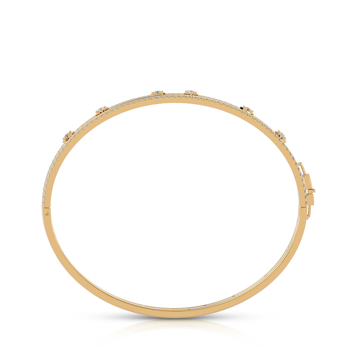 Energy Hinged Bangle 18K Gold With Diamonds