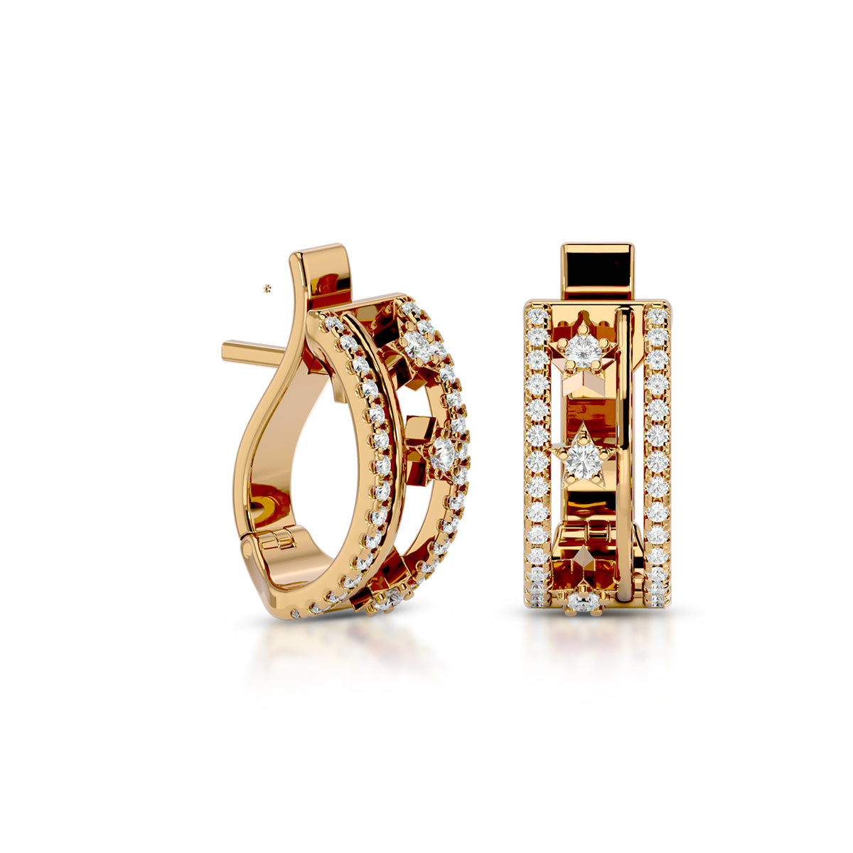 Energy Earrings 18K Gold With Diamonds