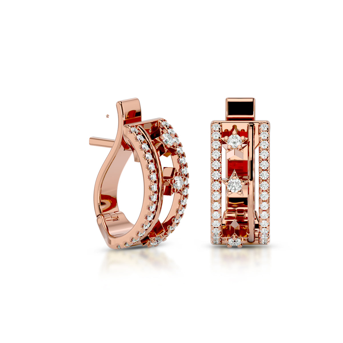 Energy Earrings 18K Rose Gold With Diamonds