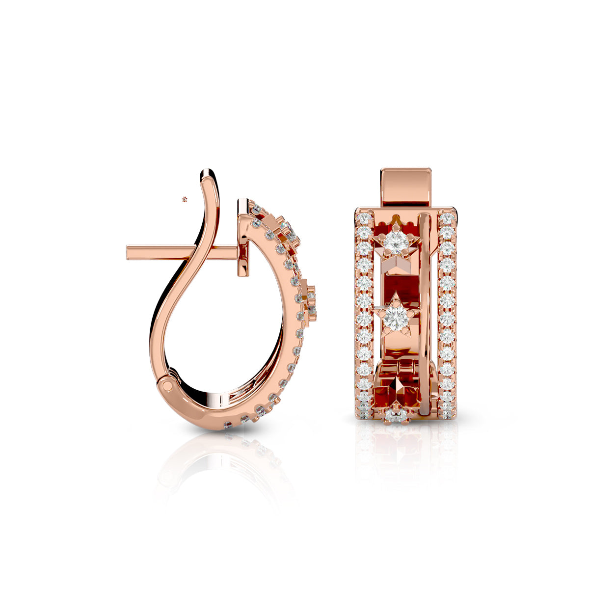 Energy Earrings 18K Rose Gold With Diamonds