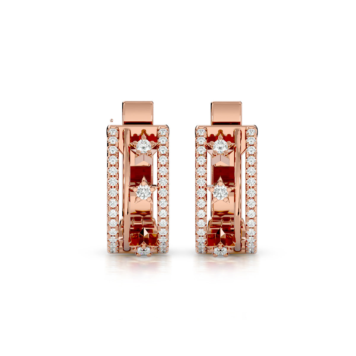 Energy Earrings 18K Rose Gold With Diamonds