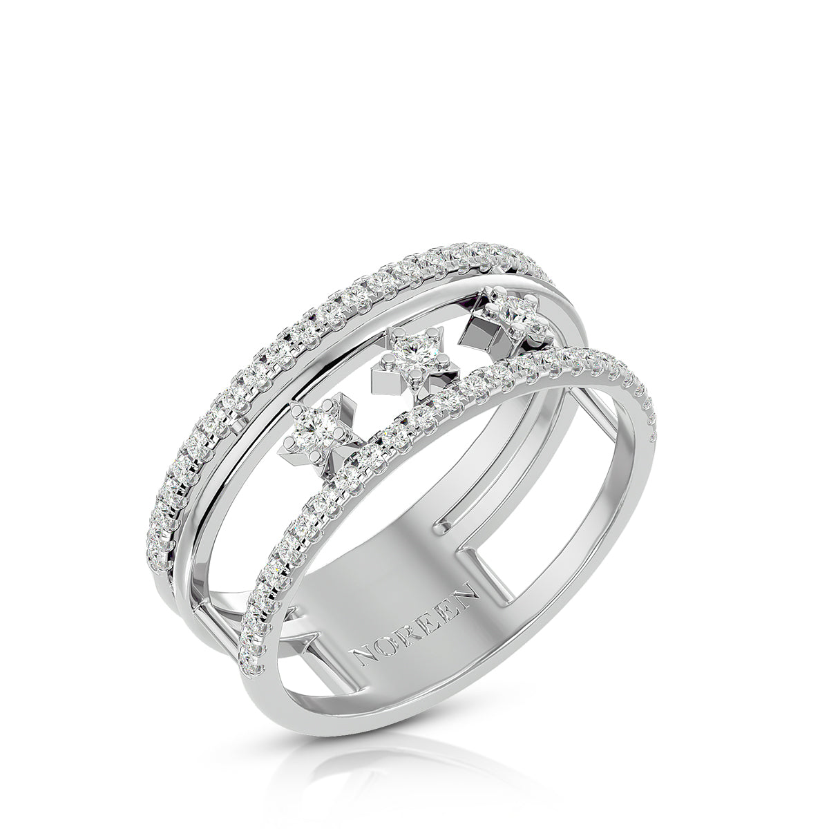 Energy Ring 18K White Gold With Diamonds