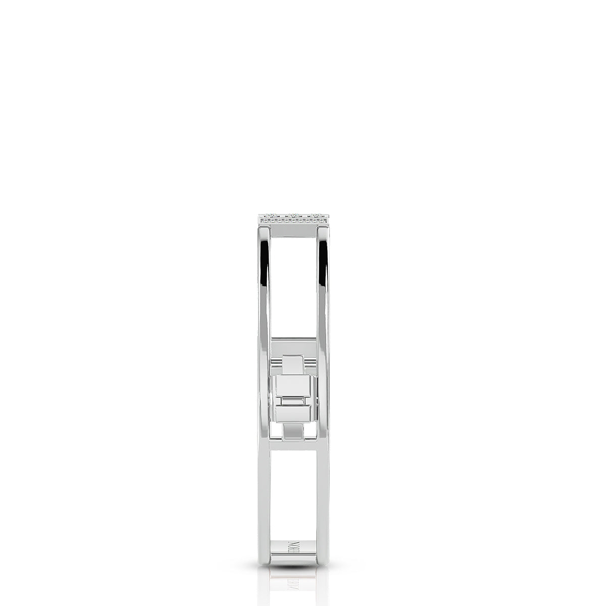 Empowerment Hinged Bangle 18K White Gold With Diamonds