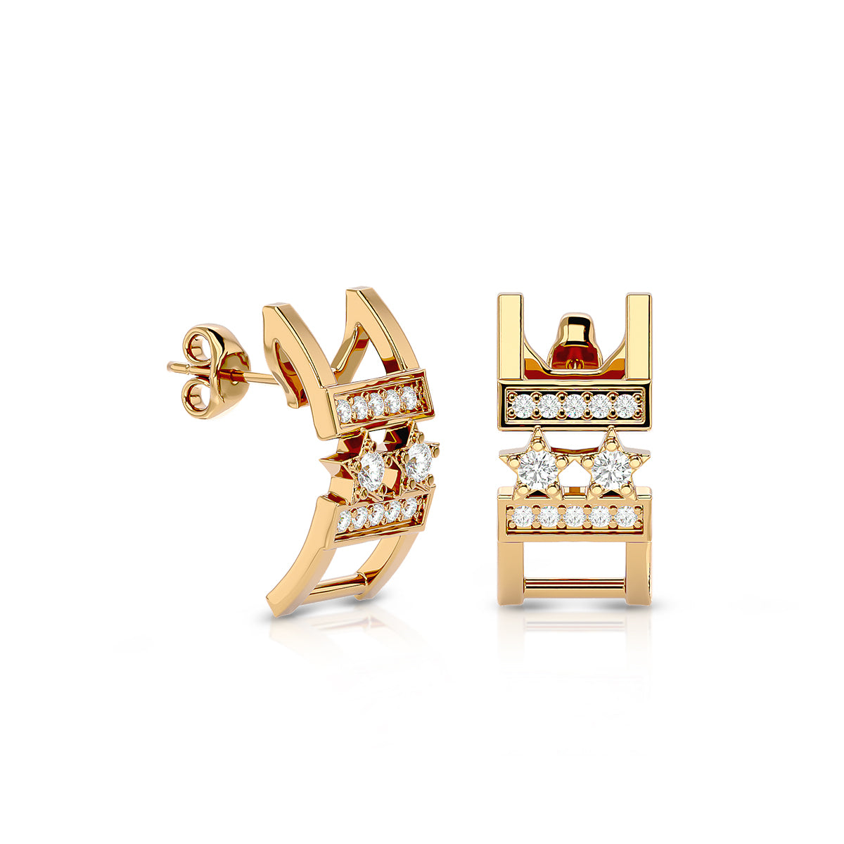 Empowerment Earrings 18K Gold With Diamonds