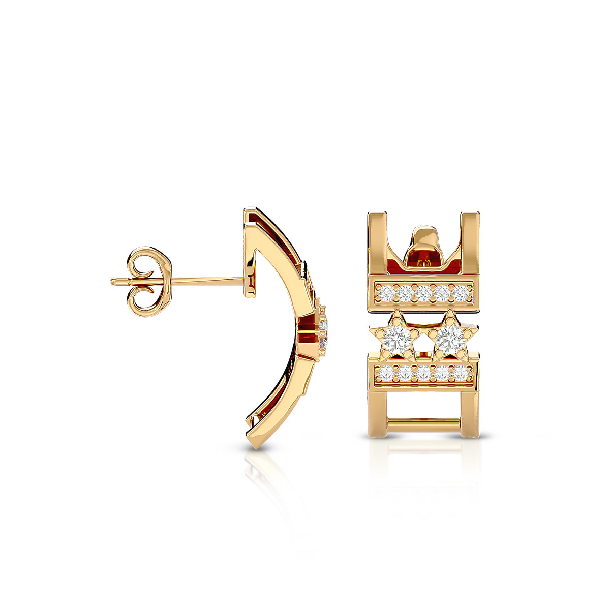 Empowerment Earrings 18K Gold With Diamonds