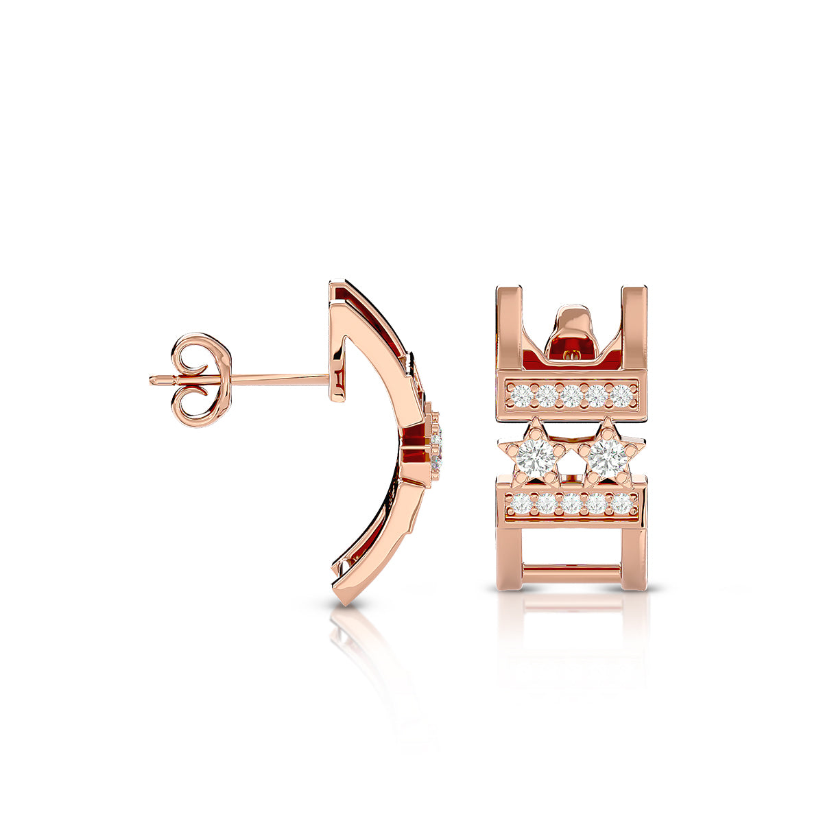 Empowerment Earrings 18K Rose Gold With Diamonds