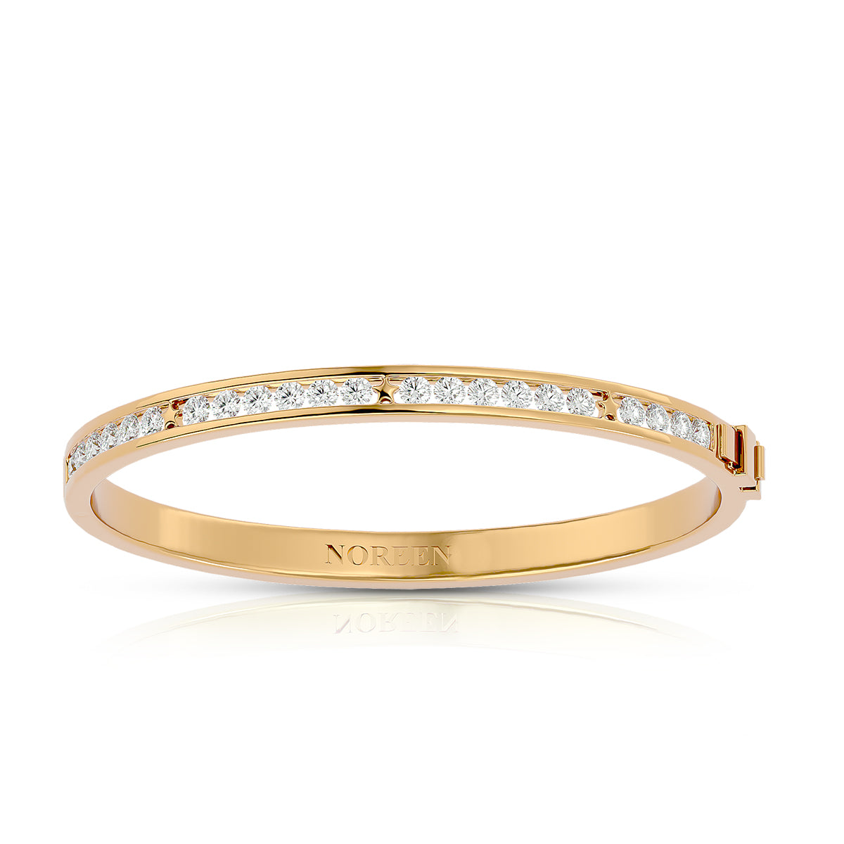 Unmistakably You Hinged Bangle 18K Gold With Diamonds &amp; Gold Stars