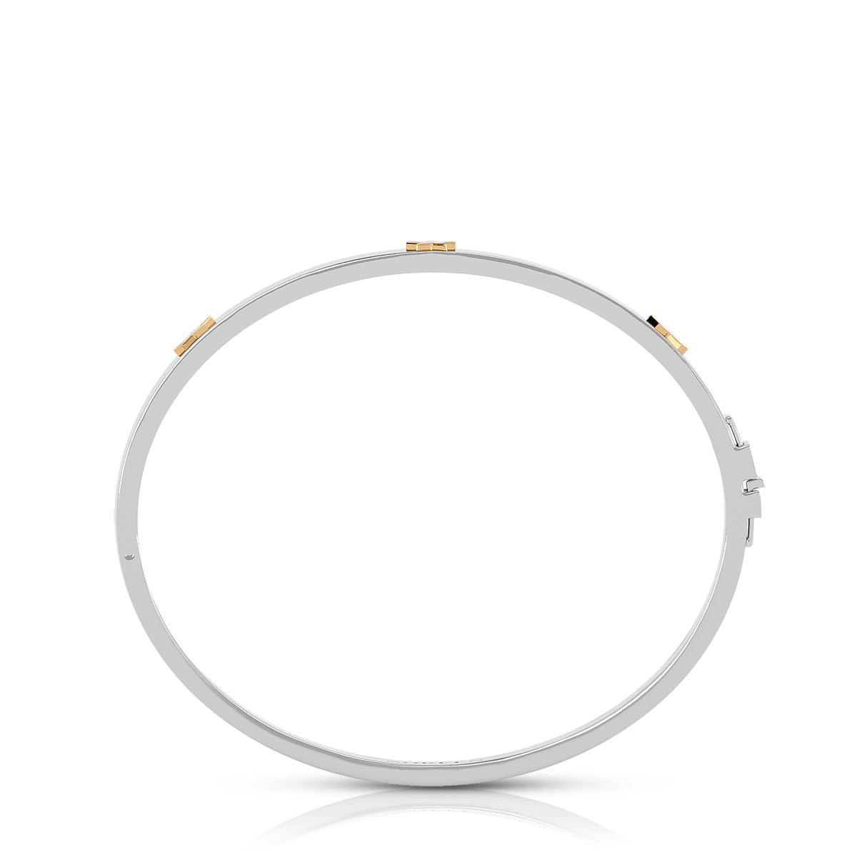 Unmistakably You Hinged Bangle 18K White Gold With Stars