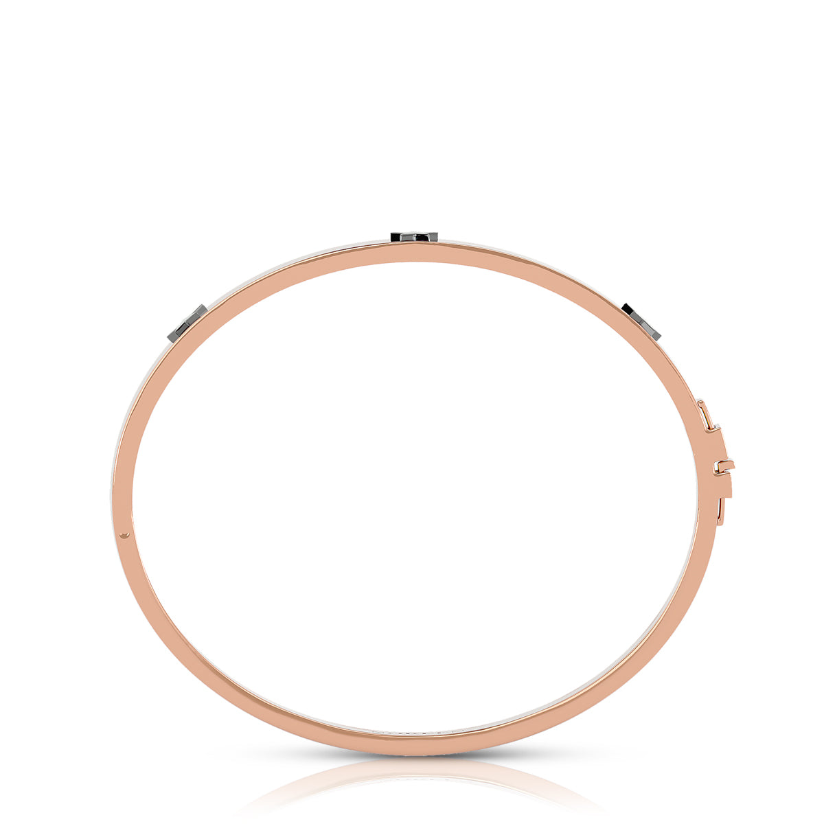Unmistakably You Hinged Bangle 18K Rose Gold With Onyx Stars