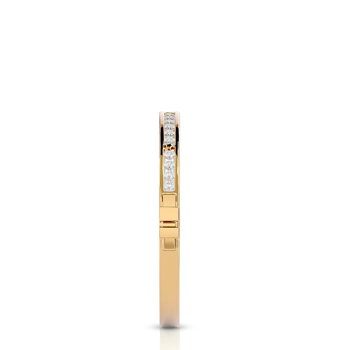 Unmistakably You Hinged Bangle 18K Gold With Diamonds &amp; Gold Stars