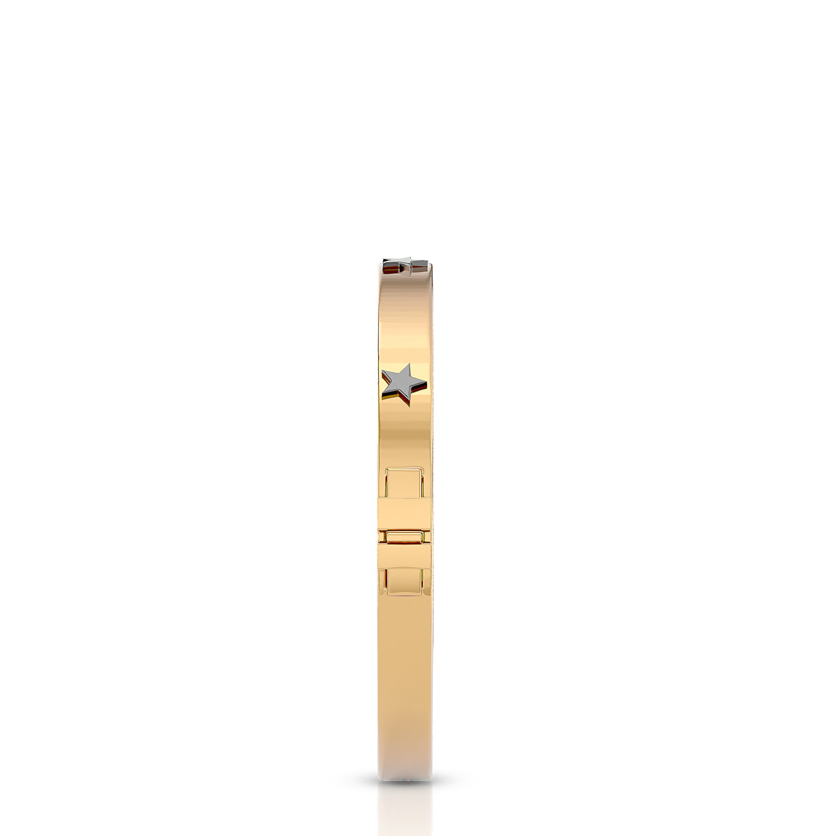 Unmistakably You Hinged Bangle 18K Gold With Onyx Stars