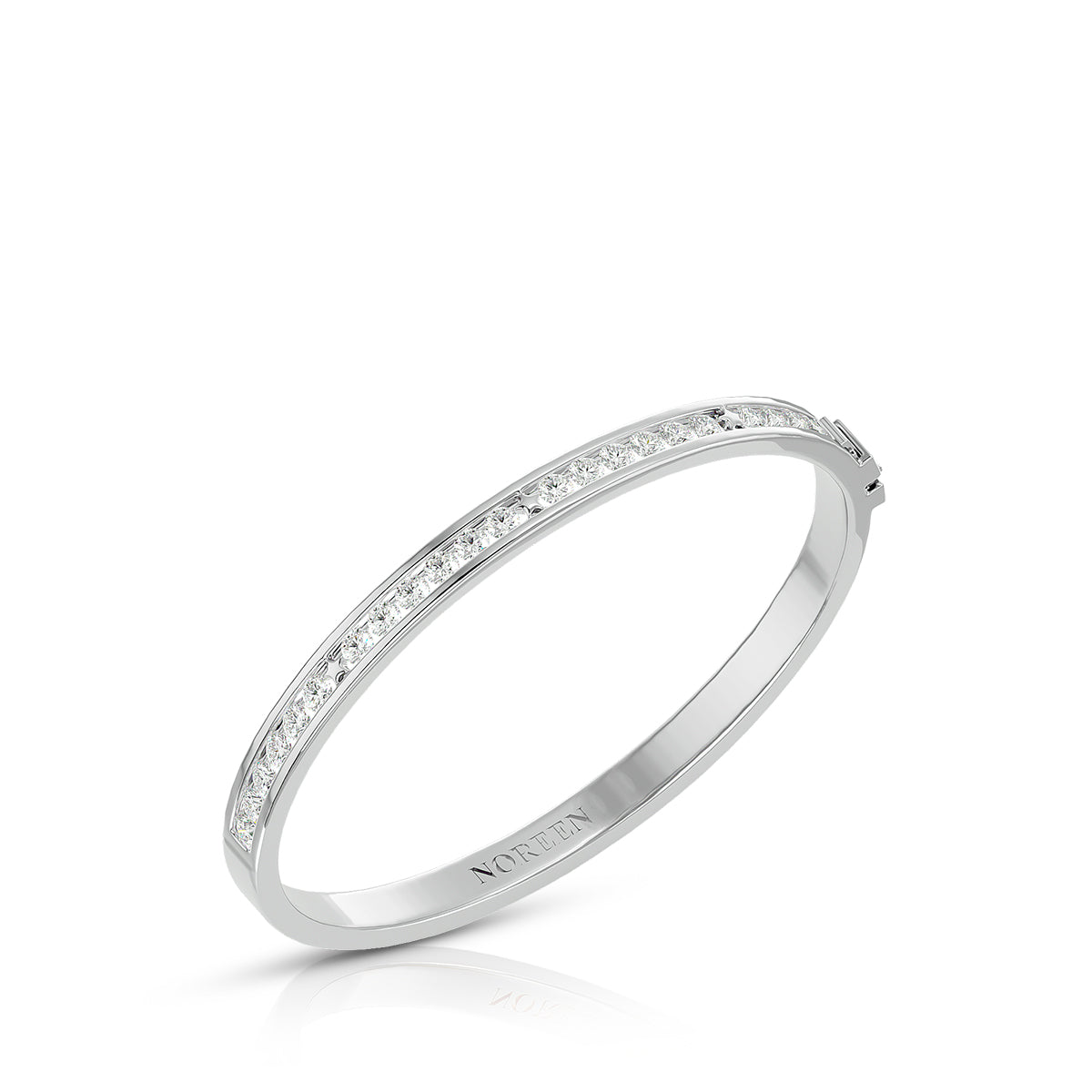 Unmistakably You Hinged Bangle 18K White Gold With Diamonds &amp; Stars