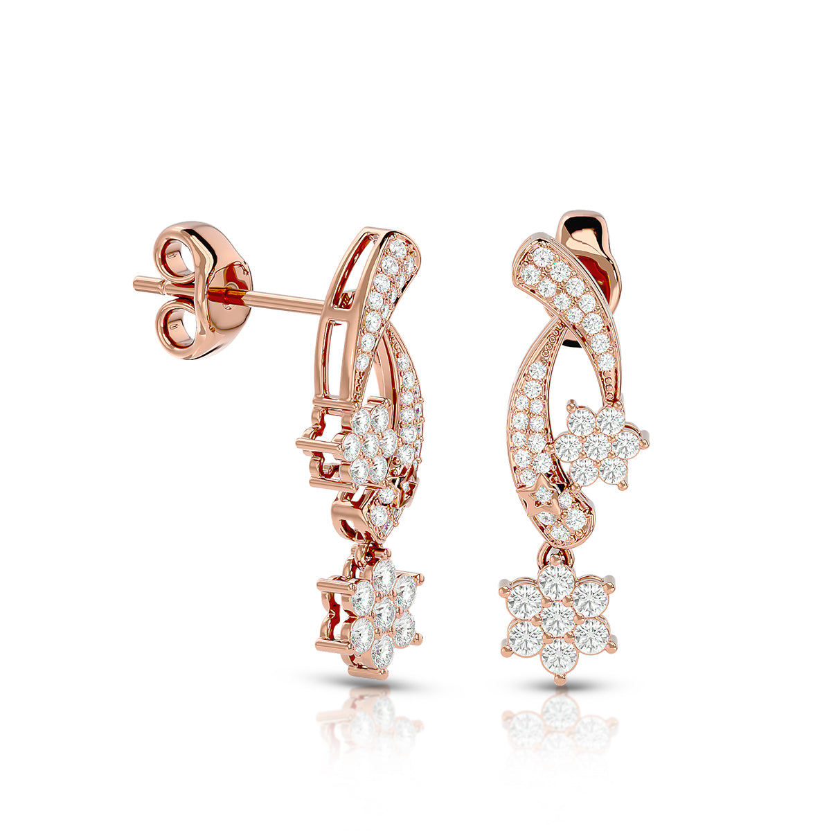 Persona Earrings 18K Rose Gold With Diamonds