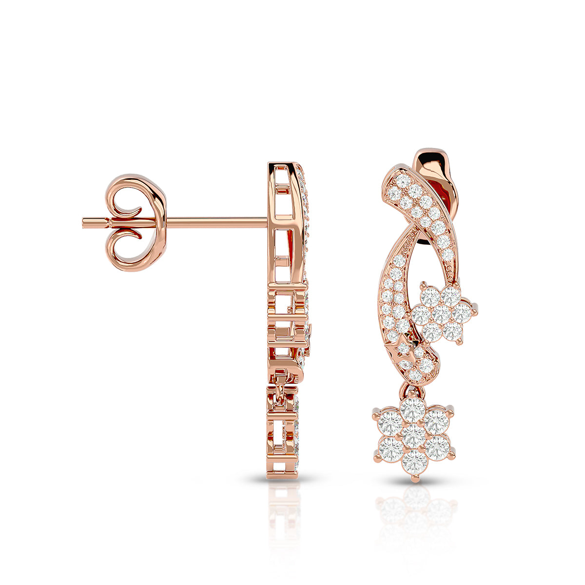 Persona Earrings 18K Rose Gold With Diamonds